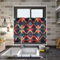 thumbnail image 4 of Yayeee Kitchen Curtains Tier Pair Light Filtering 27"x36" Rod Pocket Short Cafe Window Panel, Red Abstract, 4 of 7