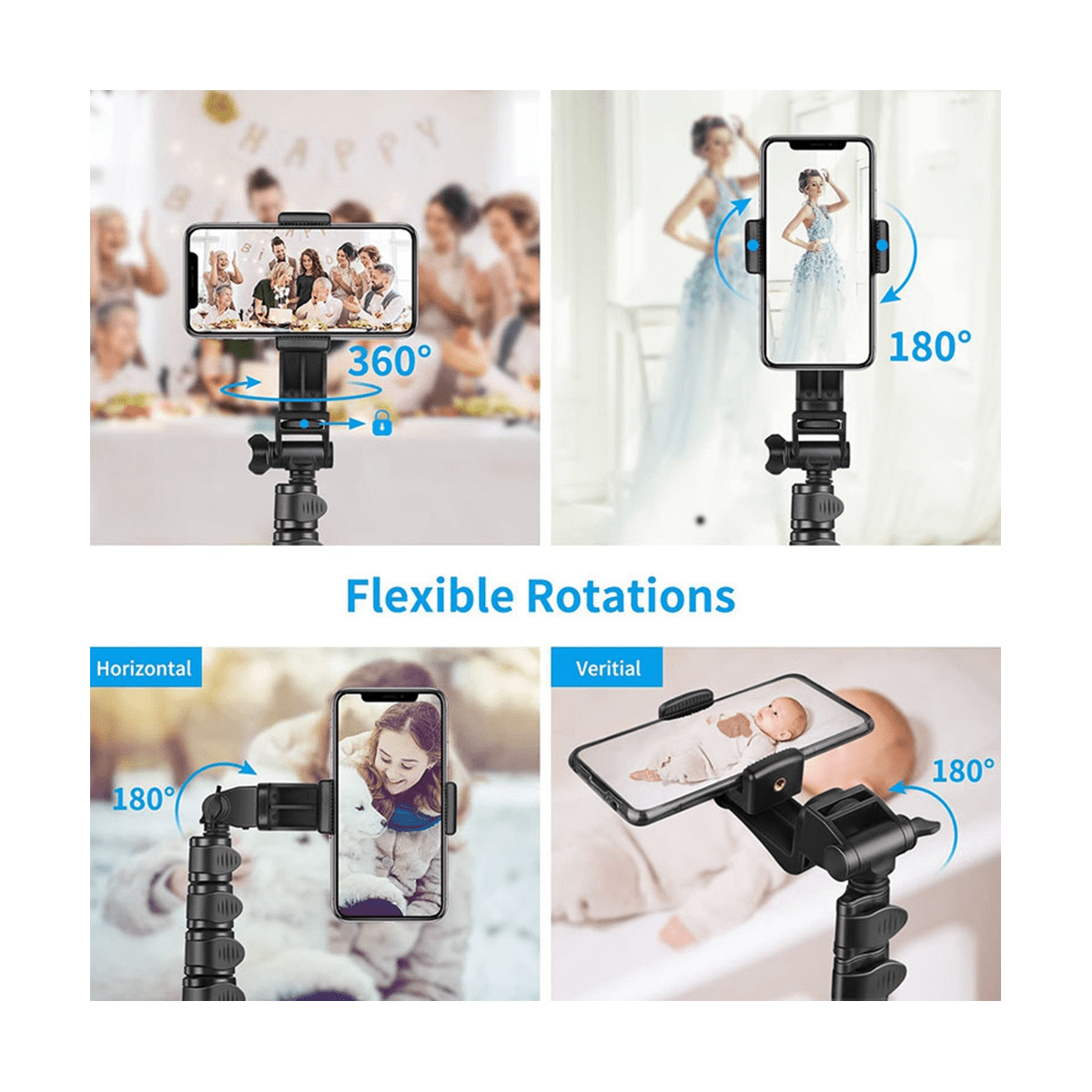 Selfie Stick Phone Tripod&Monopod, 70Inch Cellphone Tripod Stand for Smart Phone Recording/Photography/Make Up