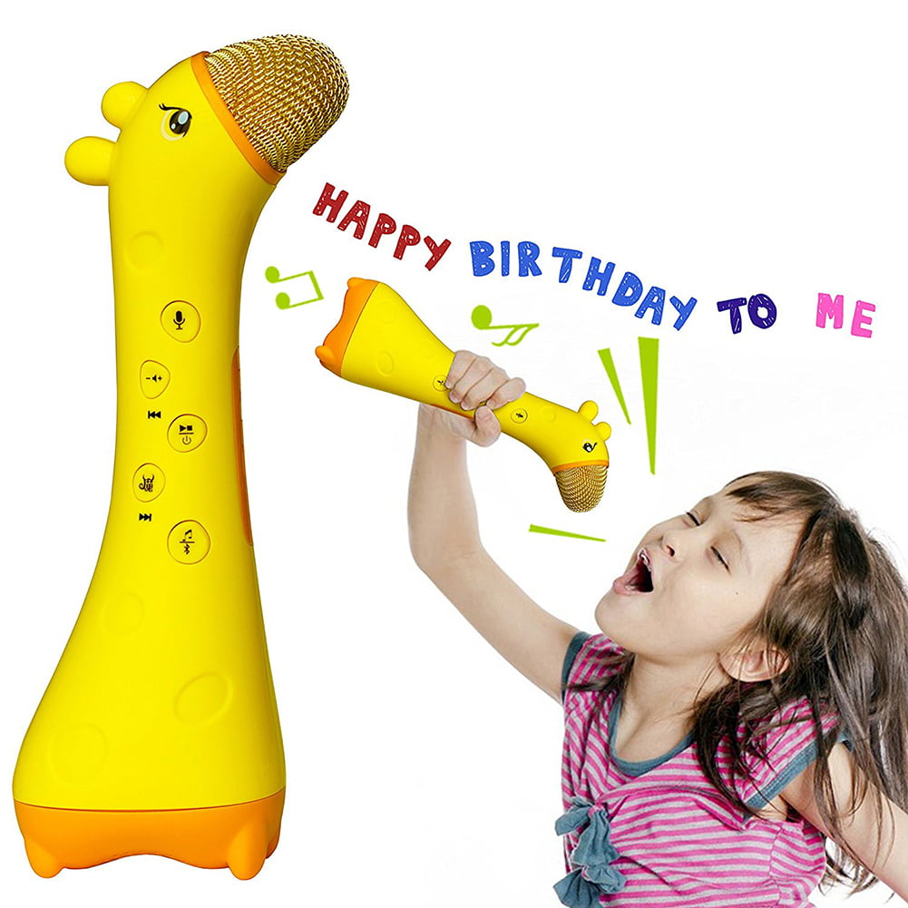 Rosa Cartoon Giraffe Bluetooth Mikrofon Kinder Wireless Gesangsmikrofon 