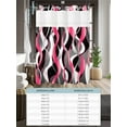 thumbnail image 6 of No Hook Cloth Fabric Shower Curtain with Snap in Liner, Pink Stripe Waterproof Shower Curtains Set with See Through Top Window, Gradient Grey Moire Geometric Modern Abstract Bath Curtains 36"x78", 6 of 6