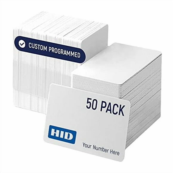 Custom Programmed HID Prox Cards 26 bit H10301 Format HID 1386 ISOProx II (50)