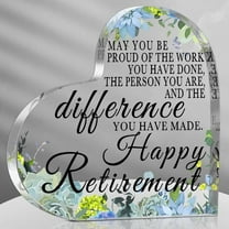 Happy Retirement Gifts For Women Men 2025 May You Be Proud Keepsake And Paperweight Retirement Plaque Farewell Gifts For Retired Teacher Police Firefighter Nurse(Heart) 4X4 In