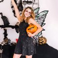 thumbnail image 5 of WETRBWEH Fairy Wings for Adults and Girls, Black Fairy Costume Set with Floral Garland, Wand, Butterfly Wings Halloween Cosplay Costume for Girls, 5 of 6