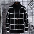 thumbnail image 2 of Suéter navideño para hombre, ropa de invierno 2020, suéteres gruesos y cálidos a cuadros para hombre, suéteres clásicos de moda de cuello alto para hombre, jersey cálido para hombre, 2 of 5