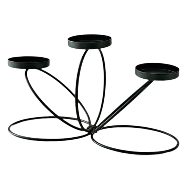 Candelabro de hierro forjado, portavelas decorativo, ligero y práctico para mesa. Negro