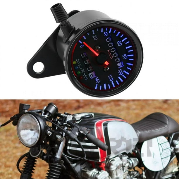 Amdohai Compteur de vitesse universel pour moto, odomètre 12 V, double  vitesse avec indicateur LED 