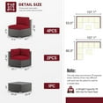 thumbnail image 4 of SUNCROWN 7-Piece Outdoor Patio Furniture Sofa Set All-Weather Black Wicker Sectional Conversation Set with Modern Glass Coffee Table and Cushions-Red, 4 of 8