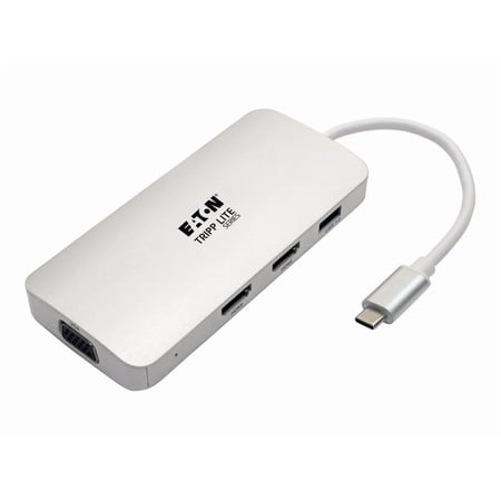 Tripp Lite by Eaton USB C Docking Station w/USB Hub 2x HDMI VGA PD Charging 1080p USB Type C USB-C USB Type-C - for Notebook/Tablet PC/Desktop PC/Smartphone - 60 W - USB Type C - 2 x USB Port...