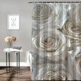 thumbnail image 2 of JEUXUS White Rose Peony Flower Modern Flower Picture Large White Floral Shower Curtain for Bathroom White, 2 of 7