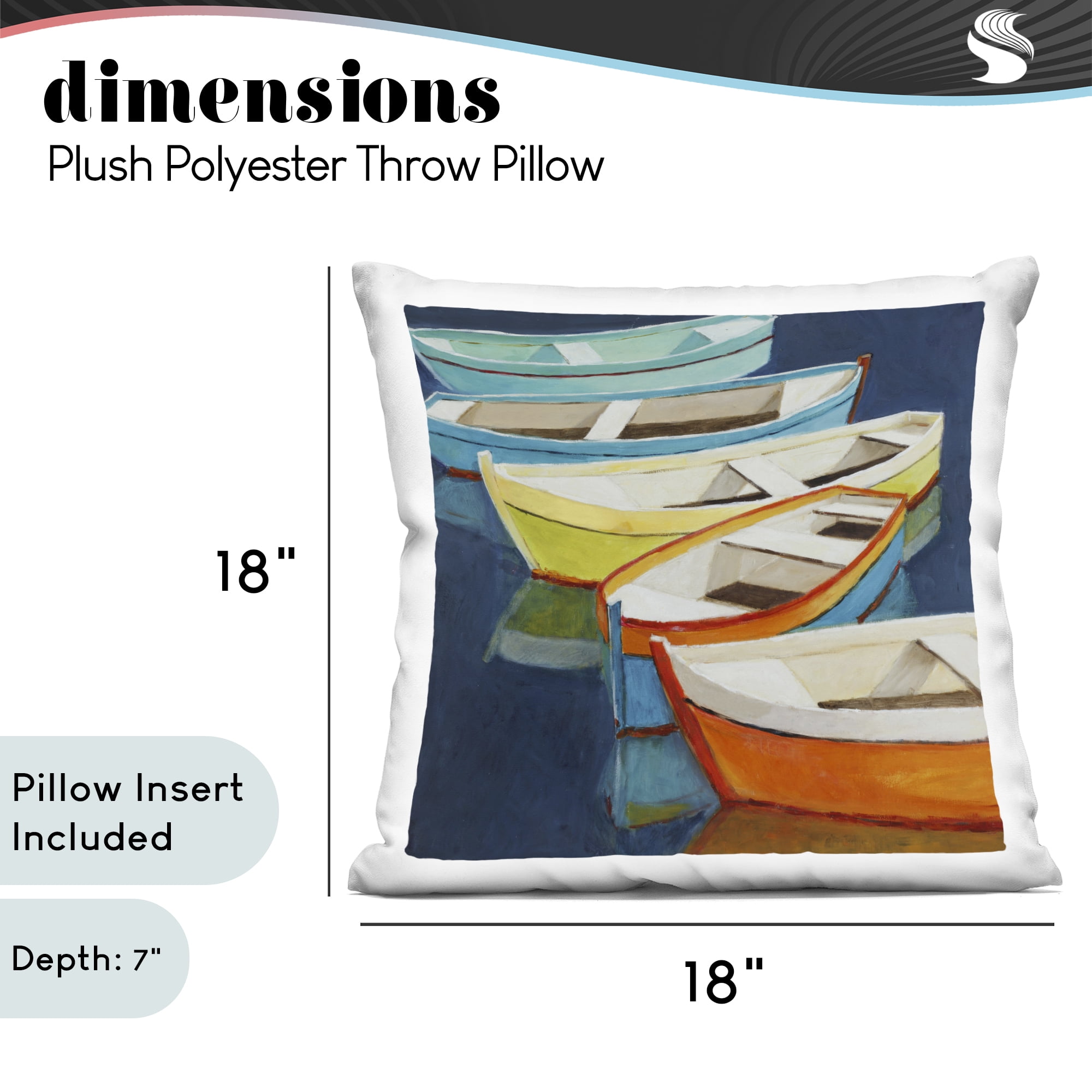 Stupell Industries Serene Rowboats in Summer Decorative Printed Throw Pillow, design by Lorenzo Collective