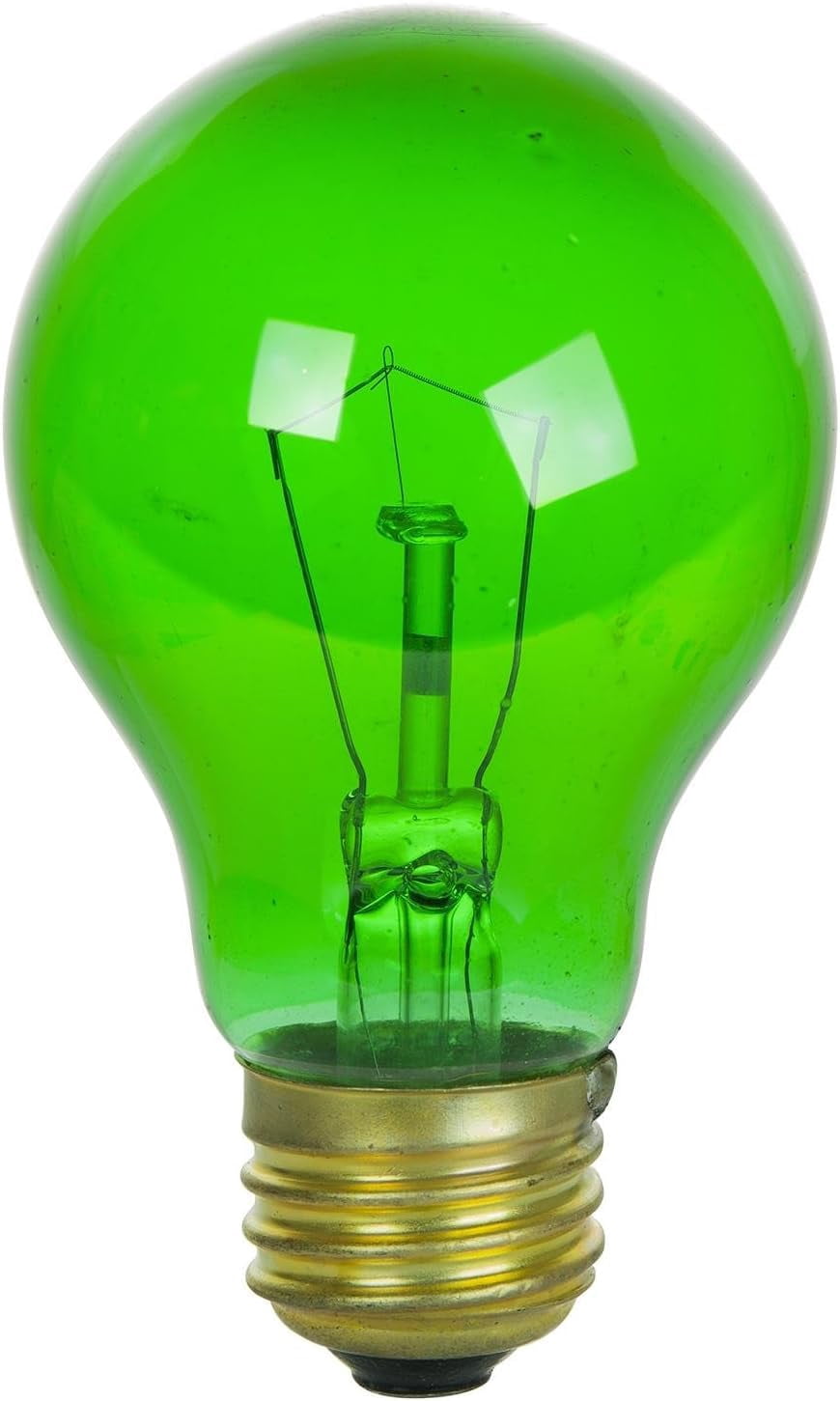 Diodesy- Pack of 12 25A/TG/G/ 25 Watts A19 Incandescent Light Bulb, Ceramic Green Edison Bulb, Dimmable, E26 for Holiday Decoration/Living Room/Party Light, 120V, 1250 Lifespan Hour, Flicker Free