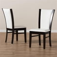 thumbnail image 6 of Bowery Hill 18.5" Modern Faux Leather Dining Side Chair in White (Set of 2), 6 of 7