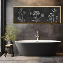 IDEA4WALL Extra Large Framed Canvas Print Wall Art Ethereal Floral Unique Black and White Artwork Nature Wilderness Antique Retro Fine Art Decorative Relax/Calm for Home Decoration - 60"x20"