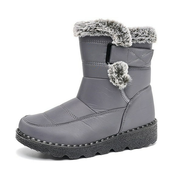 Waterproof Winter Boots for Men & Women;Non-Slip Warm Fur Lined Sneakers;Fashionable Lightweight Ankle Snow Boots;Elastic Band Slip-On Waterproof Outdoor Shoes