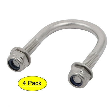 

Unique Bargains 4pcs M6 Thread 304 Stainless Steel Round Bend U Bolt for 27mm Pipe Outer Dia