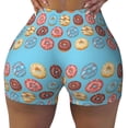 thumbnail image 2 of Goofa Cute Donut Printed Workout Shorts Women Seamless Scrunch Butt Lifting High Waisted Gym Booty Shorts Elastic Workout Shorts-Medium, 2 of 8