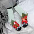 thumbnail image 2 of Colorful and Mid-Calf Socks for Men and Women, 1 Pair Red Truck Snowman, 2 of 8