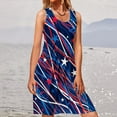 thumbnail image 2 of Wycnly Dresses for Women Fashion High Waist Pleated Swing Independence Day Patriotic Tank Dresses Crewneck Sleeveless Star Striped Print Summer Mini Formal Dress Dark Blue XL, 2 of 4