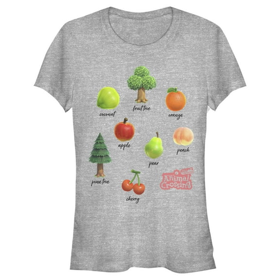 Junior's Nintendo Animal Crossing New Horizons Fruit & Trees  Graphic Tee Athletic Heather Large