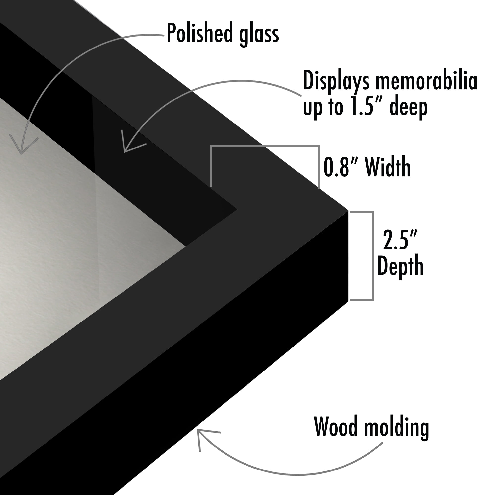 Americanflat 11x14 Shadow Box Frame in Black with Soft Linen Back - Engineered Wood with Shatter-Resistant Glass, and Hanging Hardware for Wall and Tabletop Display