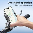 thumbnail image 4 of Motorcycle Phone Mount, Bike Phone Holder, Adjustable 4.7"-7" Cell Phones Clamp,Spring Clip with Sturdy Handlebar Mount, Electric Scooter Accessories Compatible with iPhone, Galaxy, More, 4 of 8