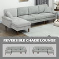 thumbnail image 4 of Modern Grey L-Shape Sofa Sectional Couch with Chaise | Linen-Feel Fabric | Living Room Corner Seating | 111" x 54.7", 4 of 7