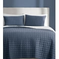 thumbnail image 4 of Brooklyn Loom Essential 100% Cotton Washed Softness 3-Piece King Quilt Set in Blue, Solid Color, OEKO-TEX Certified, 4 of 10