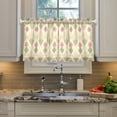 thumbnail image 2 of Yayeee Kitchen Curtains Tier Pair Light Filtering 27"x36" Rod Pocket Short Cafe Window Panel, Pastel Green Geometric, 2 of 7
