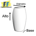 thumbnail image 4 of Maceta de fibra de vidrio marca FIBRAFORMAS modelo Bullet Mini Blanco, 4 of 4
