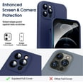 thumbnail image 2 of Liquid Silicone Case for iPhone 12 Pro, [Camera Protection] [Anti Fingerprint] [Wireless Charging] 4 Layer Phone Case Protective Cover, Built-in Microfiber Case Cover, 6.1", Navy Blue, 2 of 14