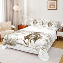 Castle Fairy Boys Girls Western Cowboys 4 Pieces Queen Sheet Sets,Botanical Plants Desert Cactus Ultra Soft Flat Sheet,Southwestern Vintage Aesthetic Queen Fitted Sheet,Lightweight Room Decor