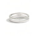thumbnail image 1 of 1pc Sterling S925 Silver Vintage Simple Fashion Luxury Double Layer Plated with 14K Gold Finger Ring For Women Girl Daily Life Party Jewelry Gift, 1 of 5
