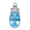 thumbnail image 1 of Pendentif Topaze Bleue en Argent 925 Plaqué Rhodium, 1 of 2