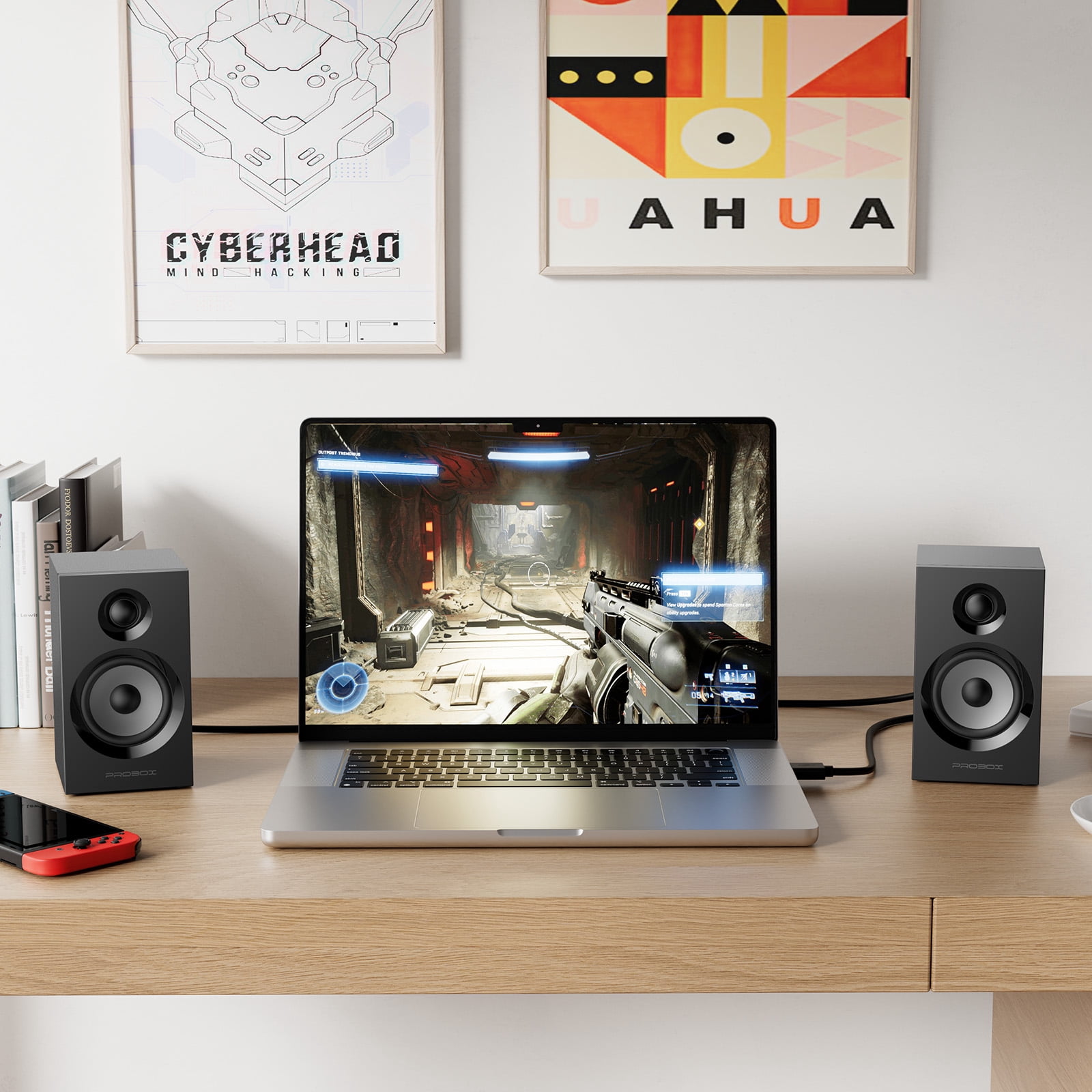 BT16 Active Bookshelf Speakers 3.5" Woofer with 1" Tweeter, 60W RMS-Bluetooth 5.3, Built-in 24bit DAC Dynamic 3D 2.0 Surround Sound, Computer Gaming PC Speakers - Black