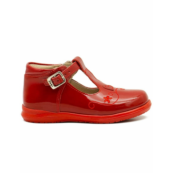 Zapato Botita Dogi Para Niña Soporte Arco Charol Piel Casual rojo 16