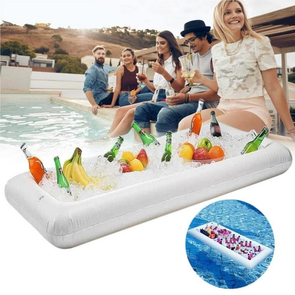 Portable Pool Float Inflatable Beer Table Waterproof Beer Tray Food Drink Holder for Pool Party Barbecue Camping