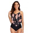 thumbnail image 2 of 8 Colors Women Ruffled Tankini Set Padded Top With Adjustable Shoulder Straps Elastic Slim Knitted High Waisted Beachwear 2024 GYXYT2001F S, 2 of 6