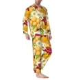 thumbnail image 2 of Balery Bees Honeycomb Pijama para Hombre de Dos Piezas con Manga Larga, Conjunto de Dormir y Descanso Suave con Bolsillos-Small, 2 of 7