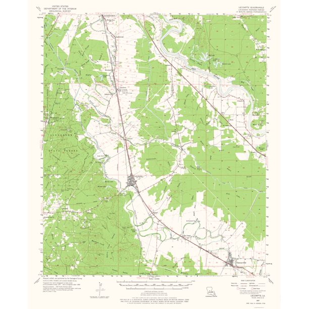 Topo Maps Louisiana Quad USGS 1957 23.00 x 28.08 Matte