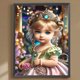 thumbnail image 3 of Pintura de diamante 5D DIY taladro redondo completo Lolita niña decoración del hogar 30x40cm, 3 of 9