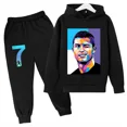 thumbnail image 3 of Conjunto de sudadera y pantalones deportivos para niños, conjunto de 2 piezas para niños y niñas, ropa para niños con estampado de avatar de Ronaldo, 3 of 5