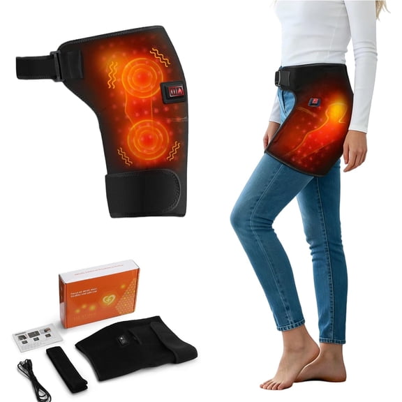 2026 New Hip Brace to Hip Brace, in Menopausal Women and Provide Adjustable Comfortable, 3 Heat Levels, Sleep Through The Night (Black - Vibration)Q