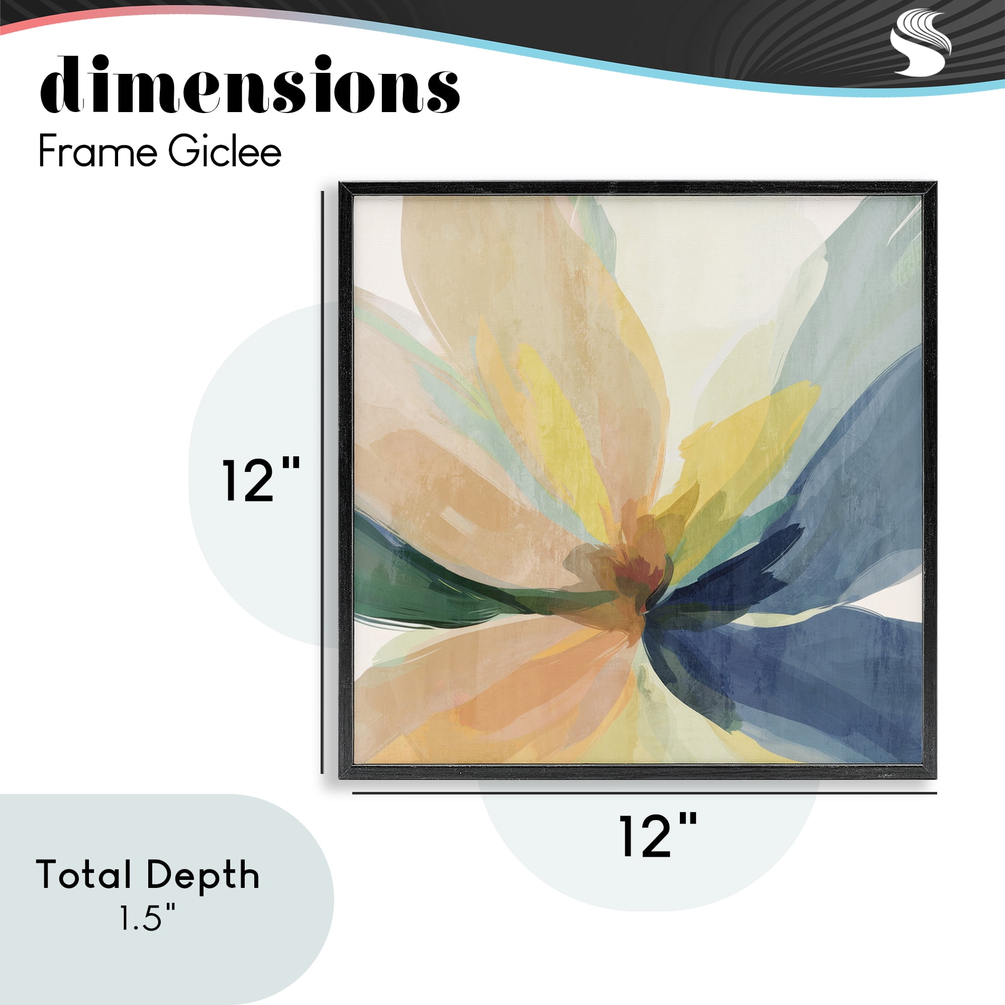 Flared Abstract Neutral Petals Black Framed Giclee Art, design by Irena Orlov