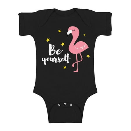 

Awkward Styles Be Yourself Baby Bodysuit Short Sleeve Pink Flamingo Romper for Boys Summer One Piece for Girls Pink Flamingo Romper for Children Flamingo Gifts for Little One Summer Clothing