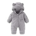 thumbnail image 2 of Chbgutlmr Newborn Baby Clothes Toddler Hooded Onesie Winter Zipper Fleece Warm Flod over Sleeve Rompers, 2 of 6
