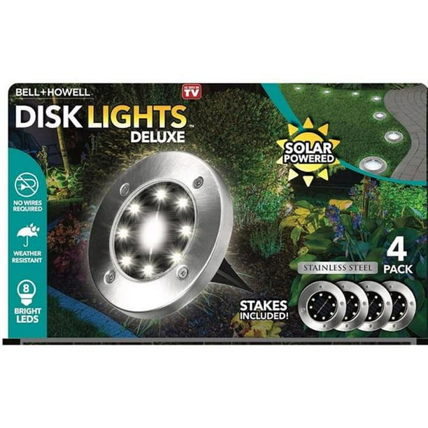 Bell Howell 6016877 3.75W Disk Lights Deluxe Solar Powered LED