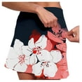 thumbnail image 2 of Flowy Tennis Skirts for Women Inner Shorts Floral Printed Flowy Shorts Stretchy Casual Women's Yoga Shorts,Red,L, 2 of 5