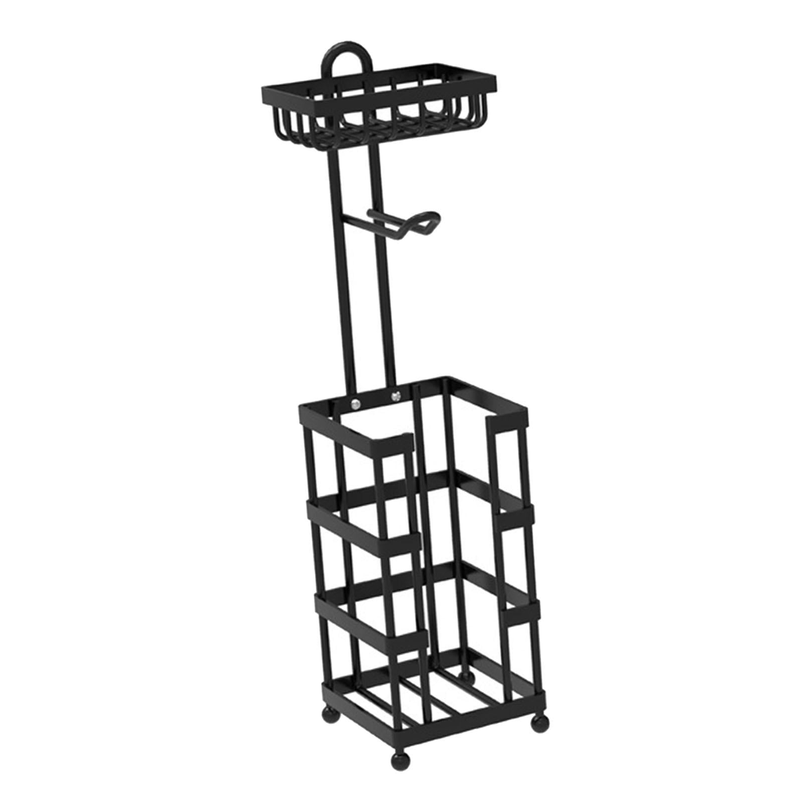 Fiocias Toilet Paper Holder Stand 3 Parts Strorage Carbon Steel Bathroom Accessories for Style A