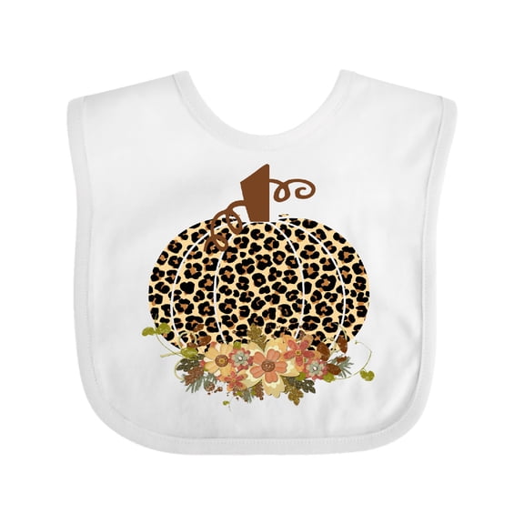 Inktastic Cheetah Print Pumpkin Boys or Girls Baby Bib