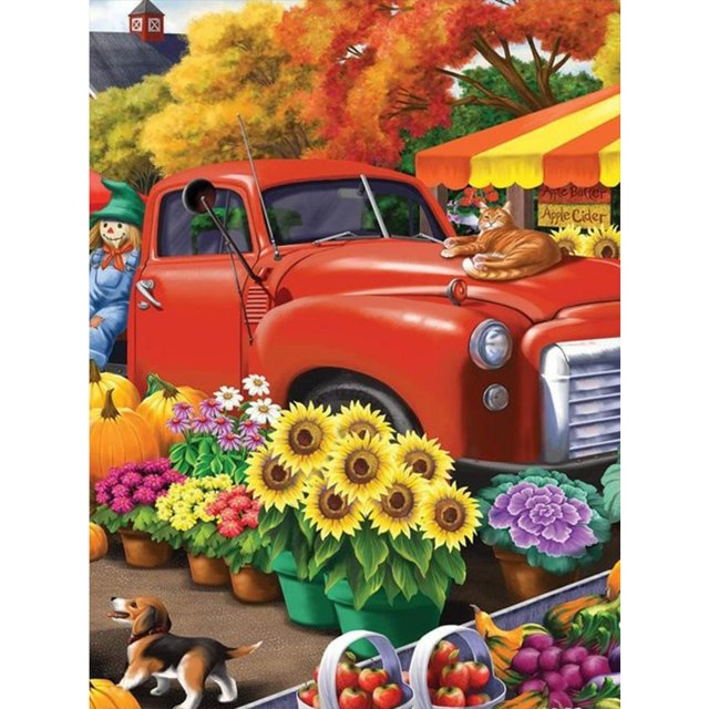Cuadros Decorativos Kit de pintura de diamante 5D, coche rojo, taladro redondo completo, diamantes de imitación, artes de pared DIY Sywqhk Nuevos Originales